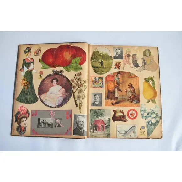 Early 1900s Antique Scrapbook Album 40 Full Pages Victorian - Picture 8 of 16